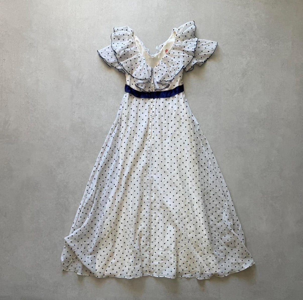 Polka Dot Ruffle Maxi Dress