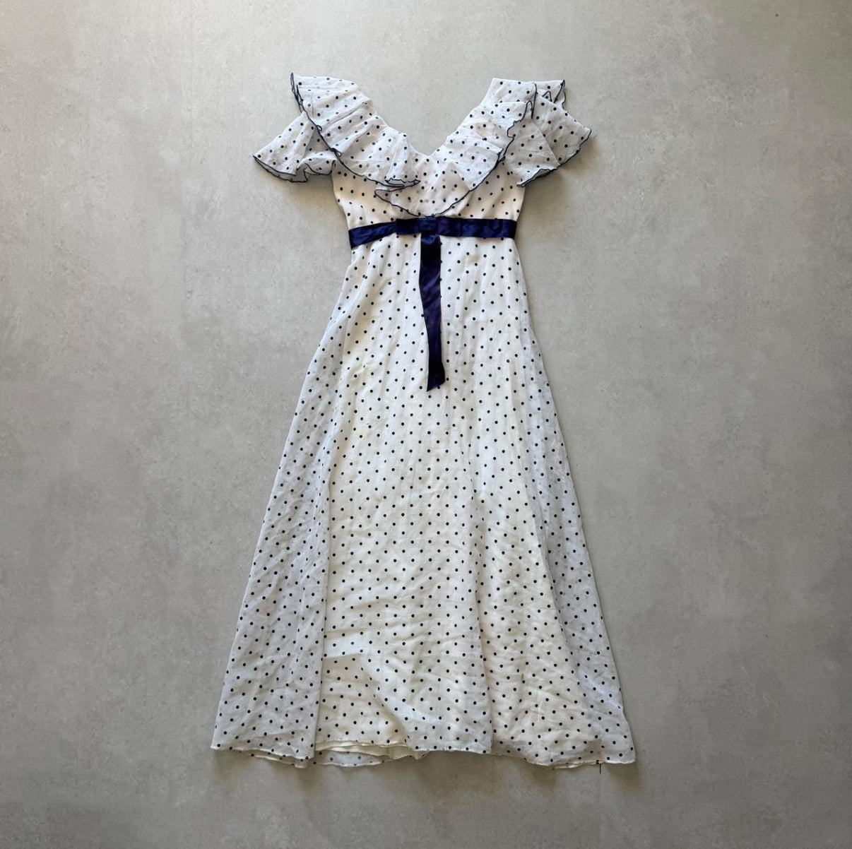 Polka Dot Ruffle Maxi Dress