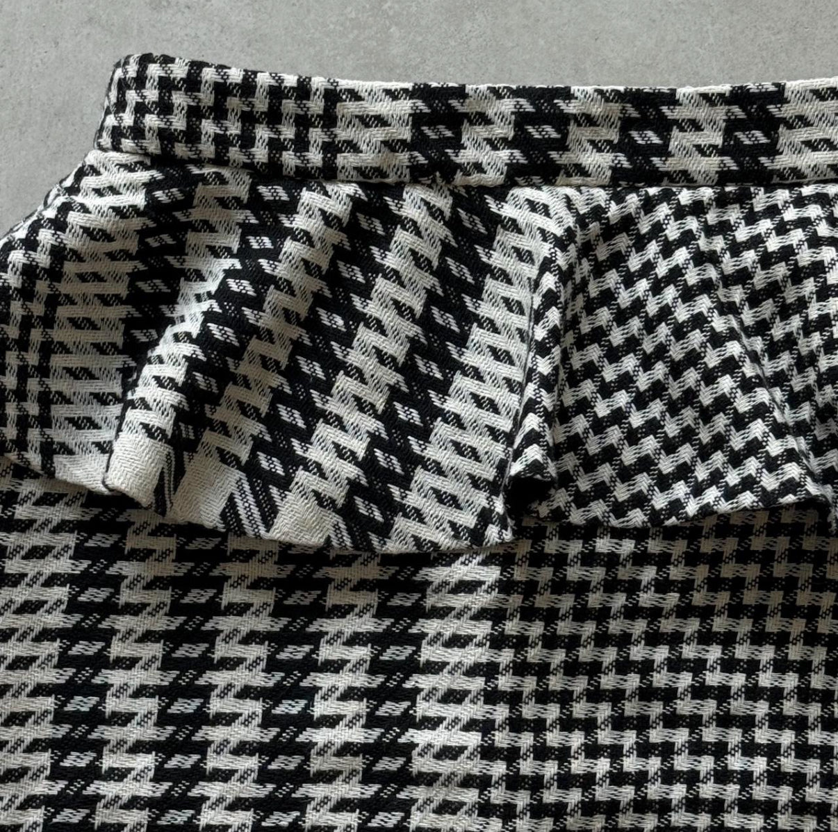 Houndstooth Peplum Midi Skirt