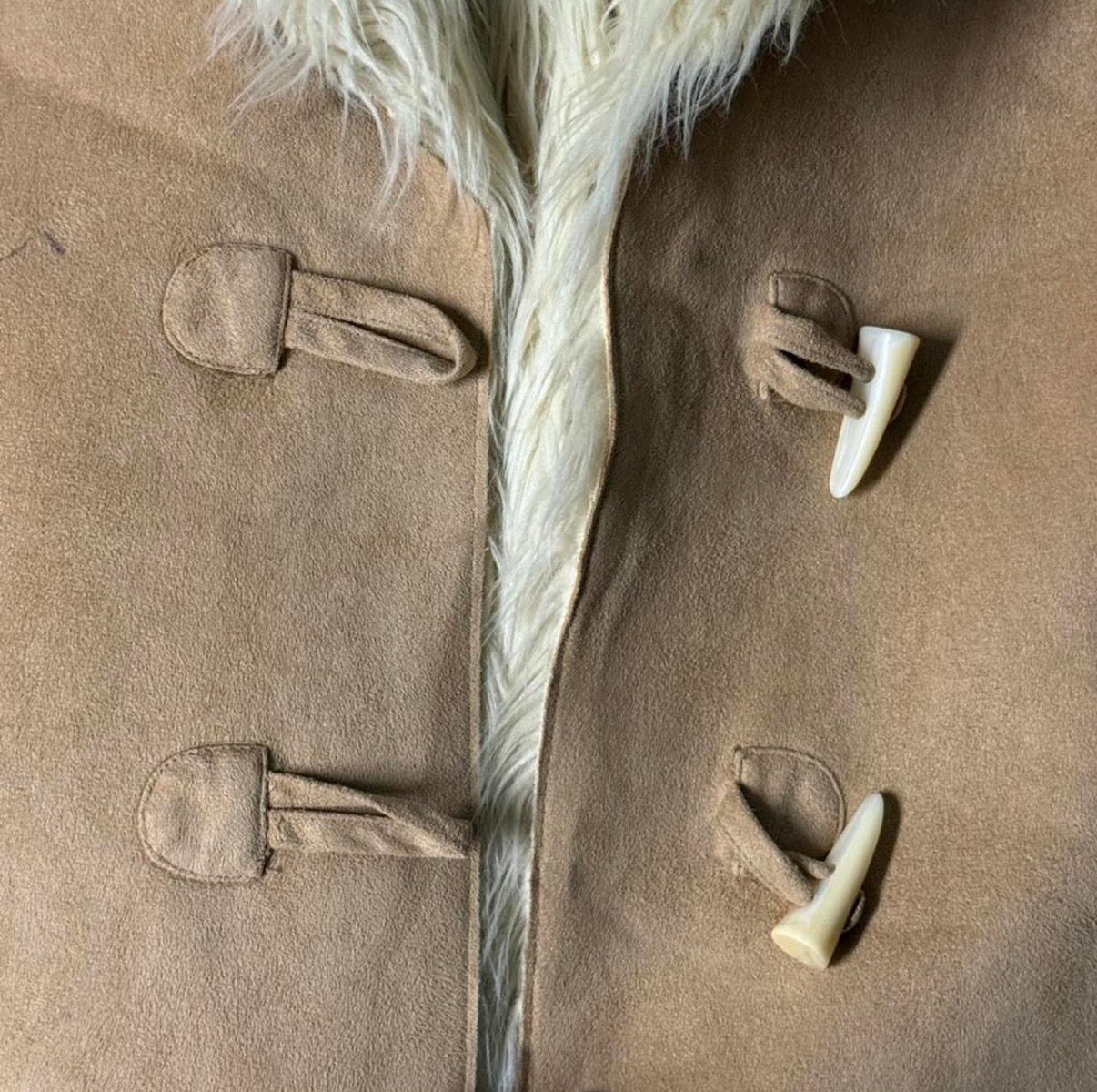 Faux Suede Toggle Coat