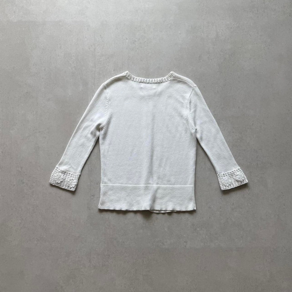 Knit Cardigan with Flower Sleeves