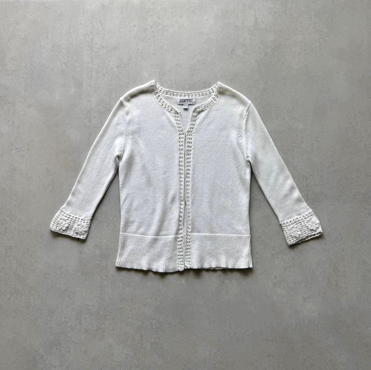 Knit Cardigan with Flower Sleeves