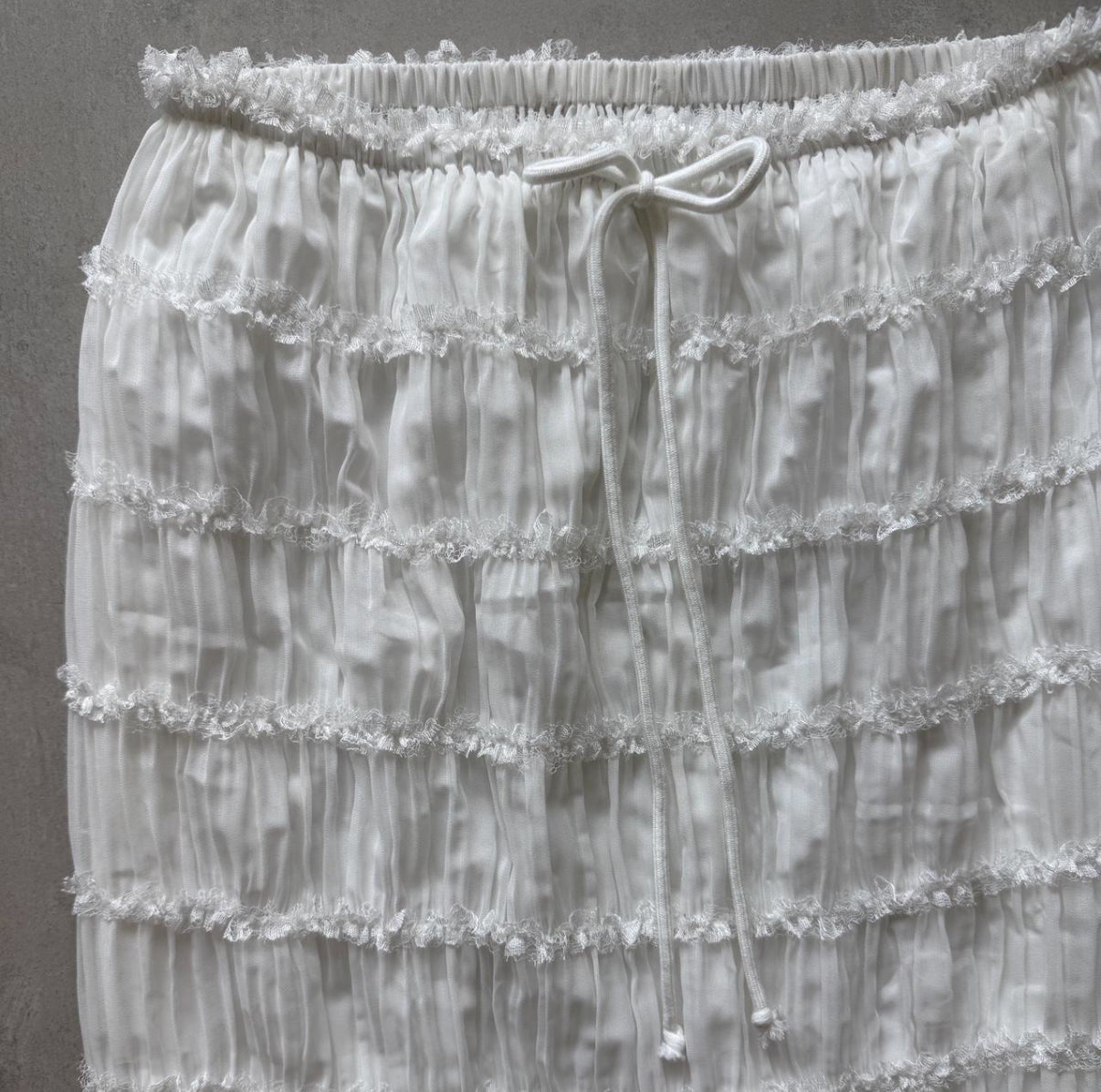 White Ruffled Maxi Skirt