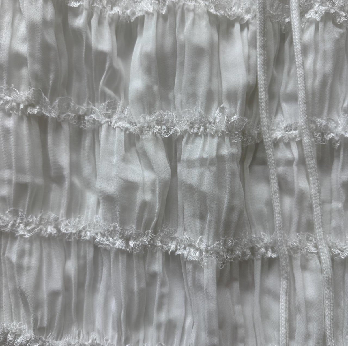 White Ruffled Maxi Skirt