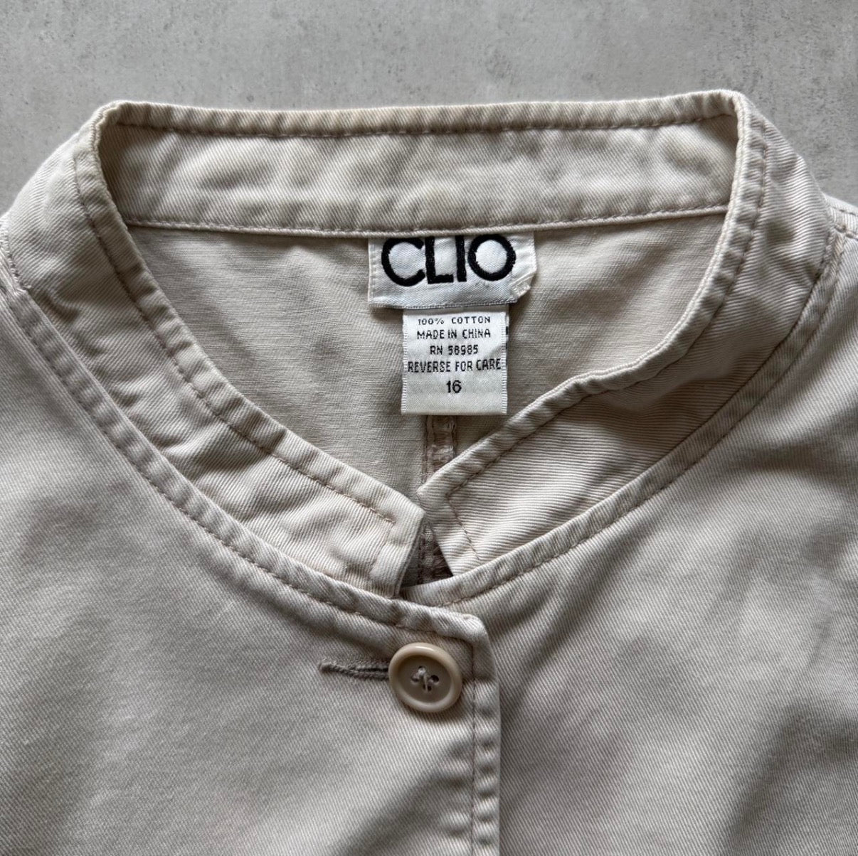 Cream Denim Button Jacket